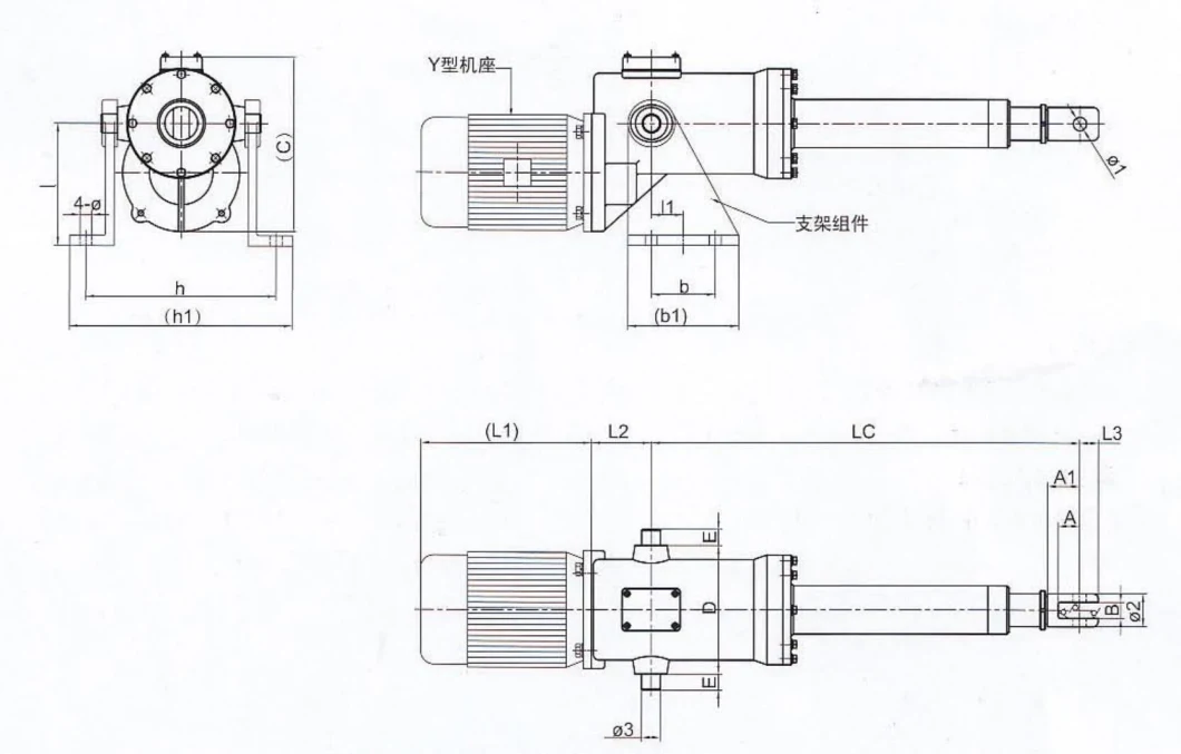 Electric Linear Actuator Motor Drive Linear, Pushing Rod, Industrial Pusher, Heavy Duty Lifting